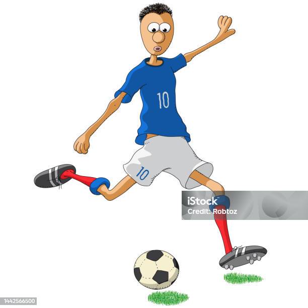공을 차는 프랑스 축구 선수 T 셔츠에 대한 스톡 벡터 아트 및 기타 이미지 - T 셔츠, 경쟁, 고독-개념