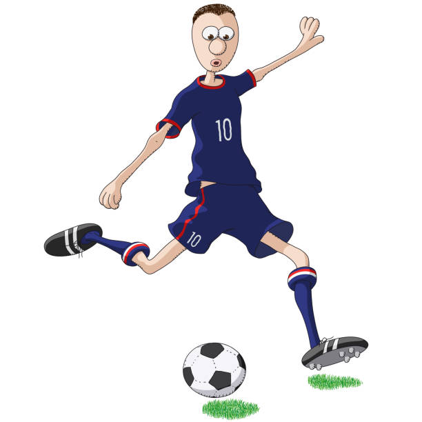 United States of America soccer player kicking a ball United States of America soccer player kicking a ball calciatore stock illustrations