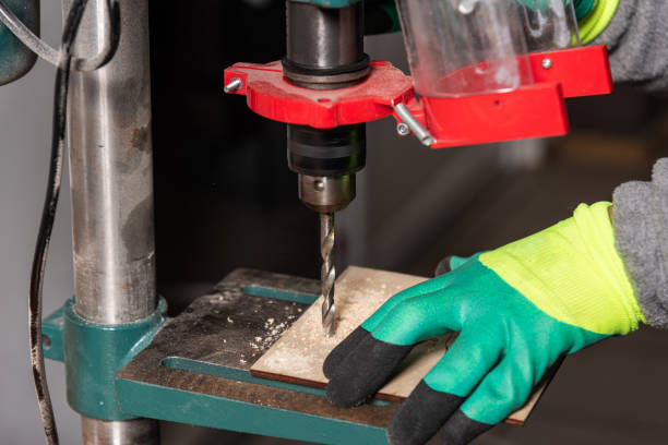 istock Working on vertical drilling machines in the industrial plant 1442567077