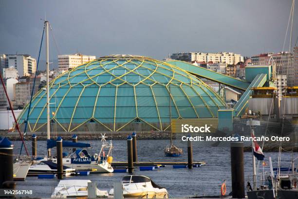A Coruña Harbor Storage Dome Structure Stock Photo - Download Image Now - A Coruna, A Coruna Province, Architectural Dome