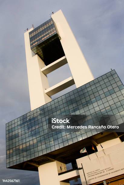 A Coruña Harbor Maritime Control Tower Stock Photo - Download Image Now - A Coruna, A Coruna Province, Air Traffic Control Tower