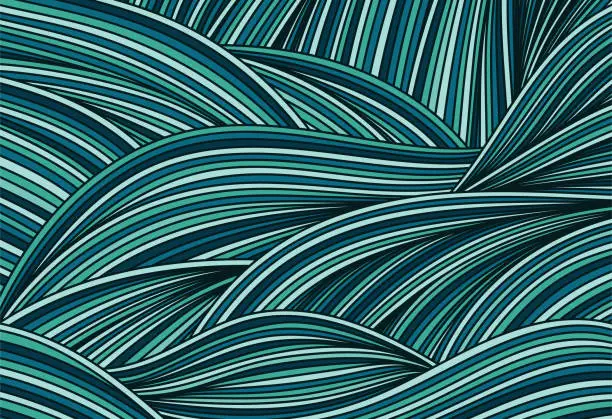 Vector illustration of Abstract wavy doodle background