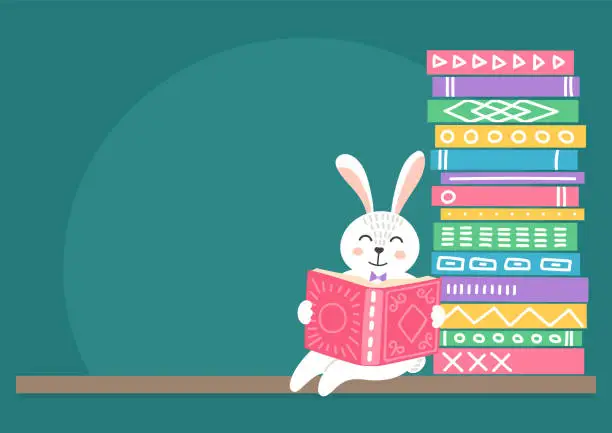 Vector illustration of books_animal