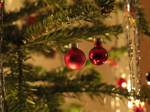 Close up christmas tree decoration background