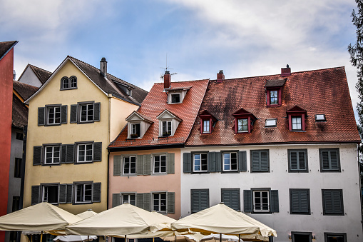 Apartment Buildings With Umbrellas In Konstanz, Germany