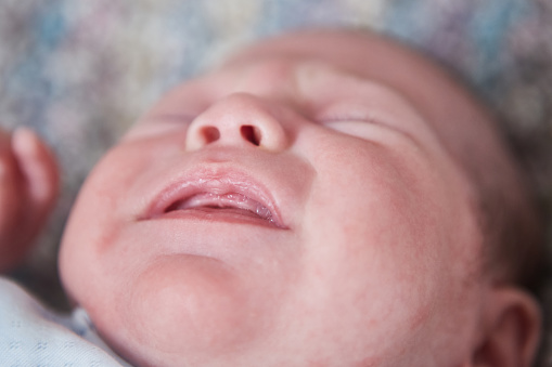 Close-up of a baby crying