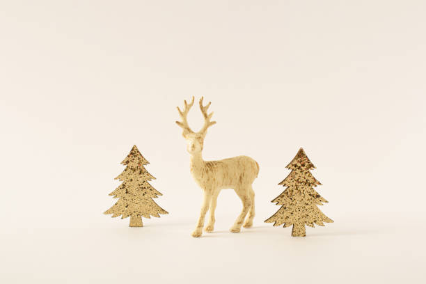 istock Shiny Christmas decorations on bright white background. Winter holiday concept. Copy space. 1442575173