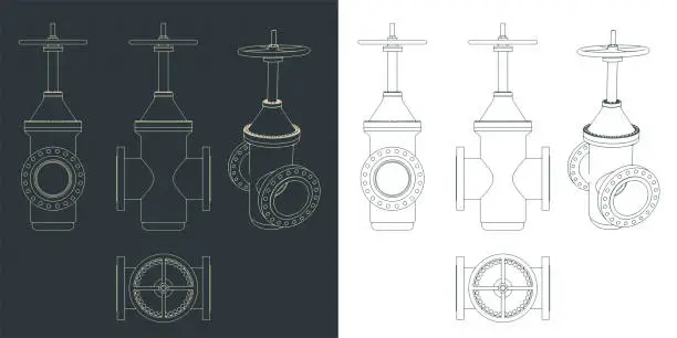 Vector illustration of Valve blueprints