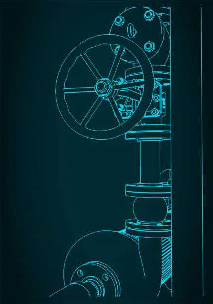 Vector illustration of Valve close-up