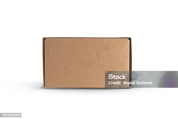 Cardboard Rectangular Packaging Box Isolated On White Background Stock ...