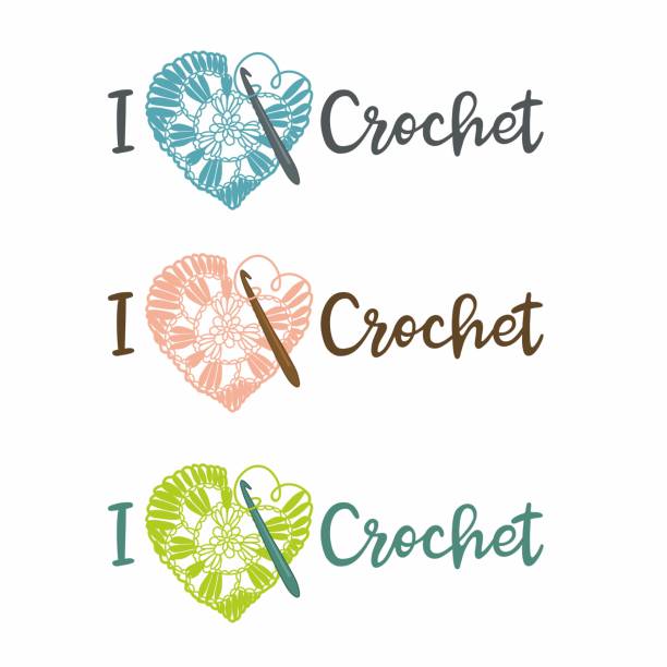 Corazón de punto, logo for yarn shop, knitting blog, etc. Crochet creatyvity. Corazón de punto, logo for yarn shop, knitting blog, etc. Crochet creatyvity. Vector. punto stock illustrations