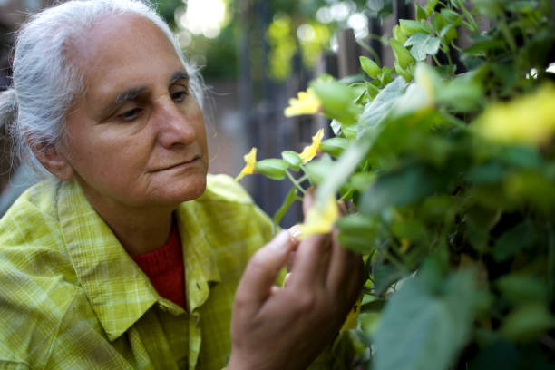 istock old lady enjoying her flowers 1442585939