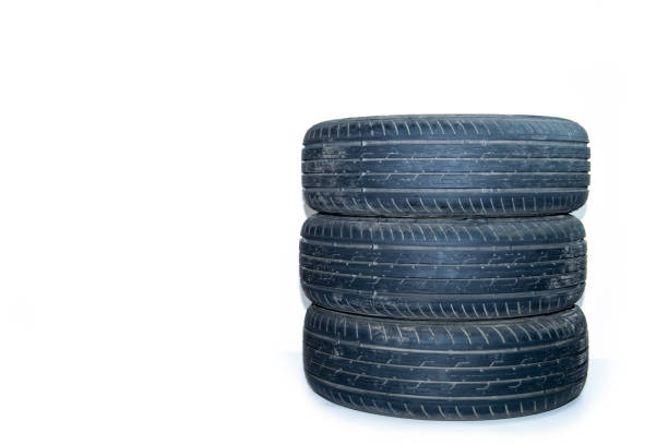 istock Summer tires on a passenger car on a white background 1442586032