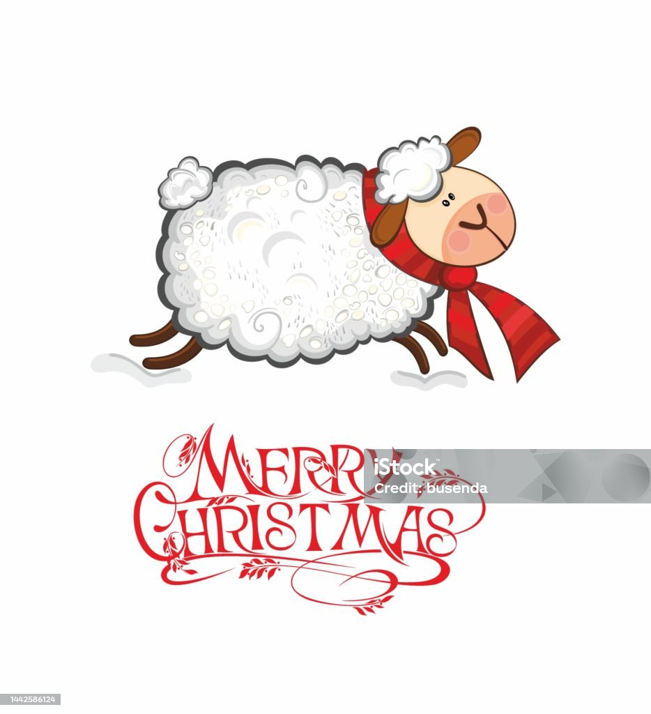 Cừu Giáng Sinh Thiệp Giáng Sinh Vui Vẻ Và Chúc Mừng Năm Mới Cừu ...