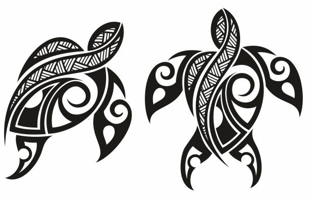 illustrazioni stock, clip art, cartoni animati e icone di tendenza di sagoma nera vettoriale di una tartaruga isolata su uno sfondo bianco. - testuggine