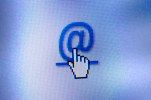 Symbol @ written on an LCD monitor