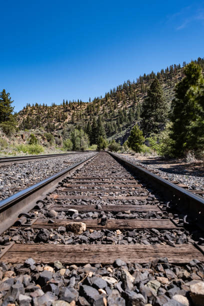 Railroad Tracks near the Tahoe-Pyramid Trail stock photo