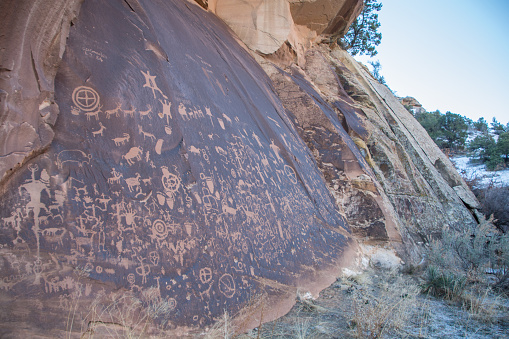 Native American Petroglyphs in eastern Utah outside of Canyonlands National Park