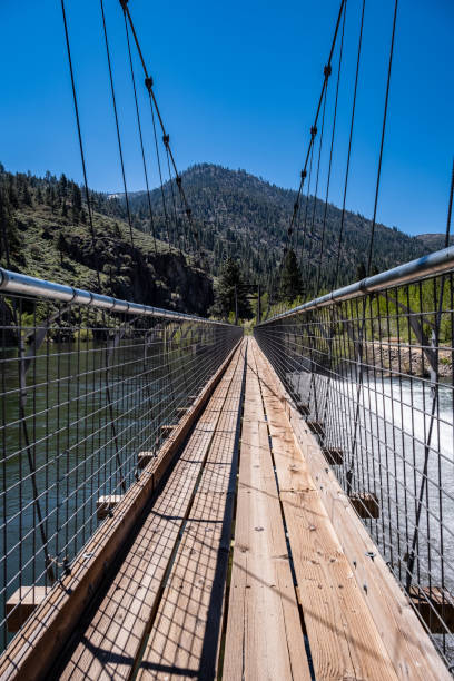 View of the Fleish Bridge Along the Tahoe-Pyramid Trail stock photo