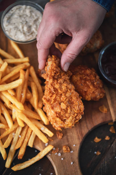 istock Crispy Fried Chicken with French Fries 1442595663