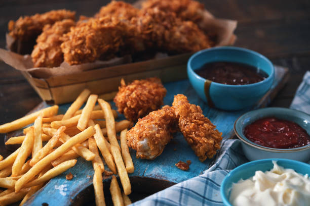 istock Crispy Fried Chicken with French Fries 1442595705