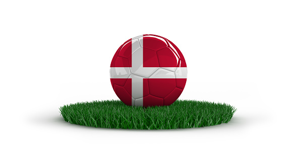 Danish Flag Button - Flag of Denmark Badge 3D Illustration