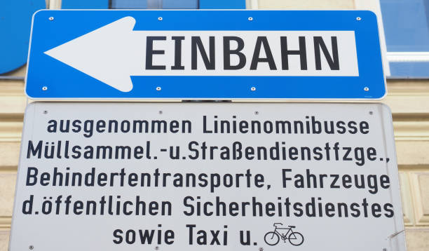 istock German one way street sign 1442603248