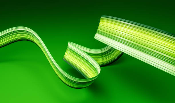 istock Green abstract ribbon isolated background 3d illustration 1442603537