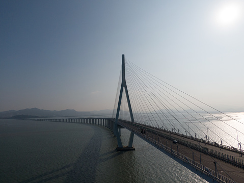 Sunlight shining on the cross-sea bridge