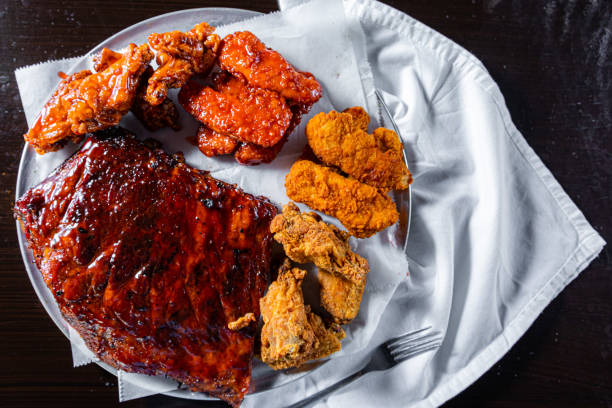 A variety of food items are displayed in an appetizing way.