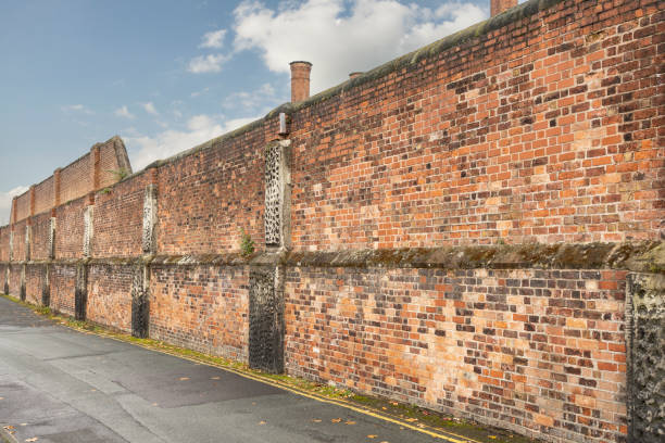 Prison walls Shrewsbury Shropshire united kingdom 20, October 2022 the exteria of a prison,  secure walls and front gate prison lockdown stock pictures, royalty-free photos & images