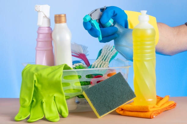 istock basket with cleaning products for home hygiene use 1442606418