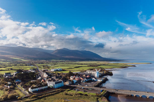 scenic view of Blennerville windmill on The Dingle peninsula in County Kerry, Ireland scenic view of Blennerville windmill on The Dingle peninsula in County Kerry, Ireland. High quality photo dingle bay stock pictures, royalty-free photos & images