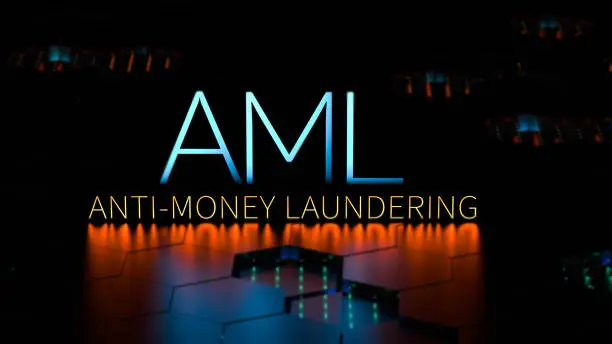 Photo of AML. Anti-Money Laundering - technology business concept.3D render