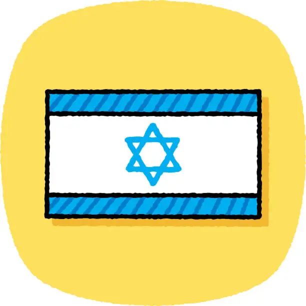 Vector illustration of Israel Flag Doodle 7