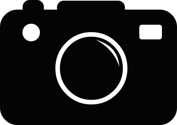 vector icon camera photographic vector illustration of a camera photo icon black and white portrait photographers stock illustrations