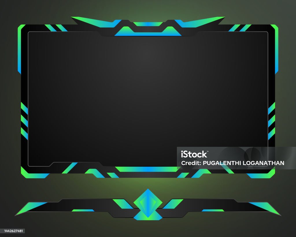 Modern Stream Overlay Facecam Video Interface Border Frame Panel Stock ...