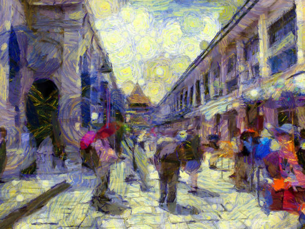 istock The grand palace, wat phra kaew bangkok thailand Illustrations creates an impressionist style of painting. 1442630831