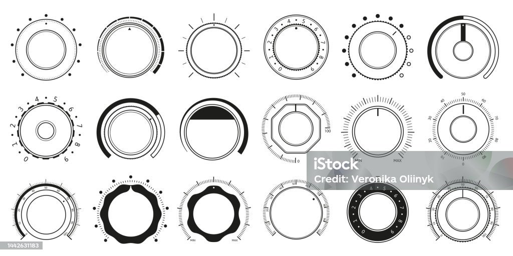 Volume Adjustment Dials Round Level Knob Rotary Control Dial And Sound ...