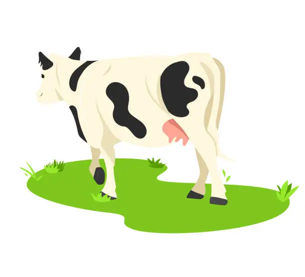 Vector illustration of LittleRunningCow