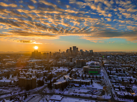 Beautiful Sunset resting on Calgary