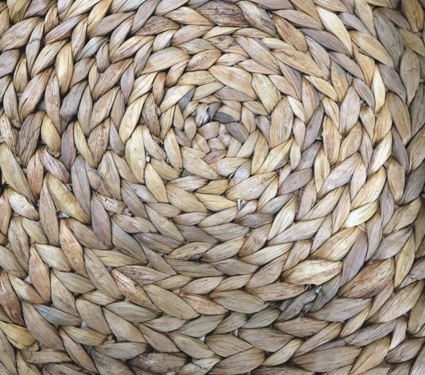 istock Woven basket texture made from water hyacinth 1442657795