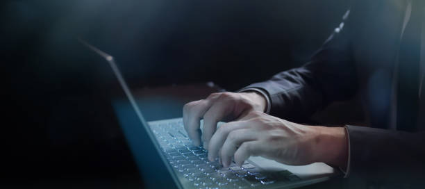 istock Hands of a businessman typing on a computer keyboard. 1442662316