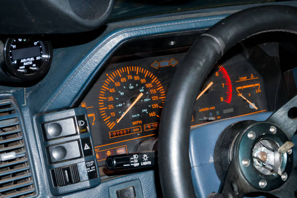istock Interior of a very old sport car 1442667155