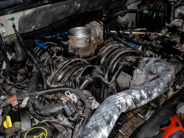 istock Repair of V8 engine 1442667179