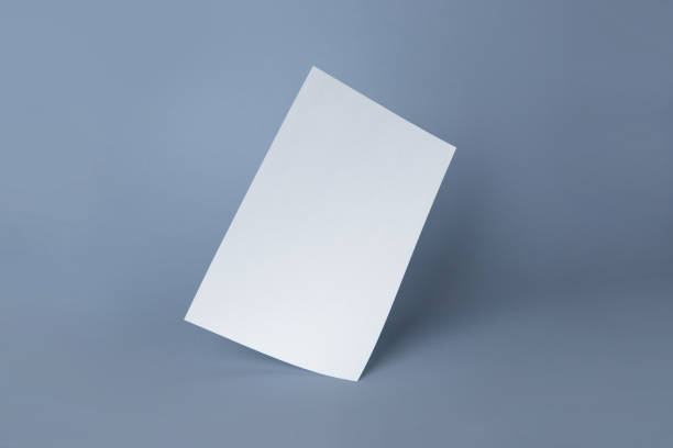istock White blank paper page with shadow isolated on grey color background 1442668006