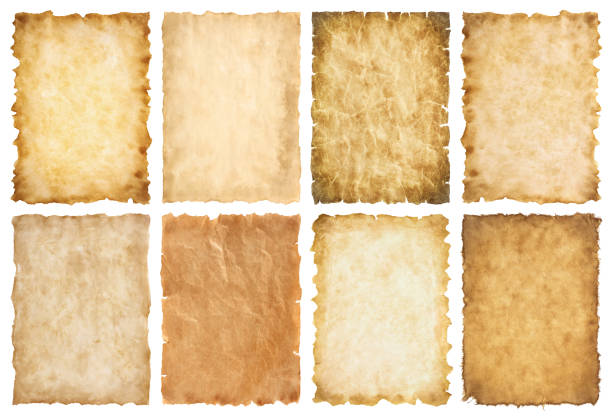 istock collection set old parchment paper sheet vintage aged or texture isolated on white background 1442669205