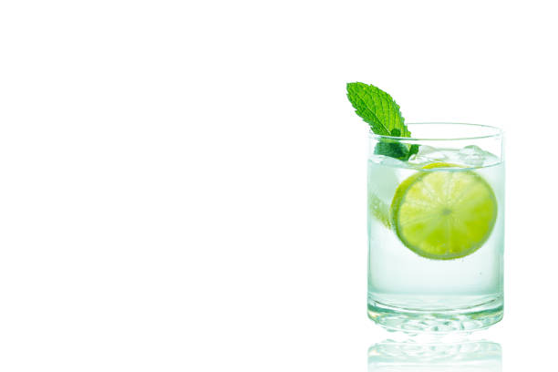istock Glass of Gin and tonic isolated. 1442669756