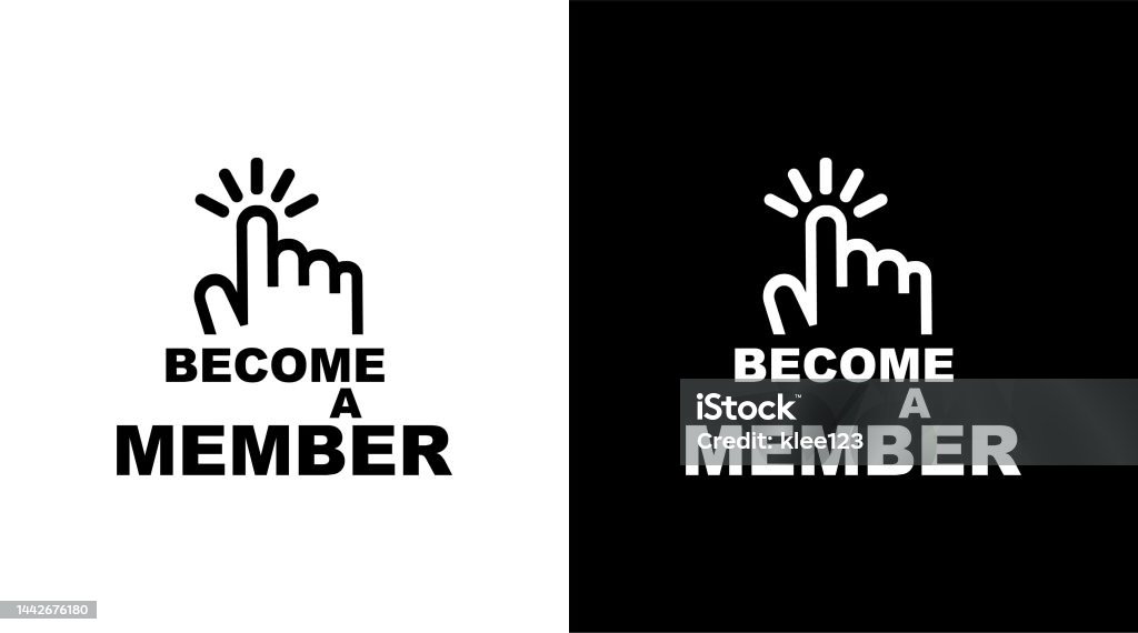 Members Sign Photo Become A Member Sign On White Background Stock Illustration - Download ...