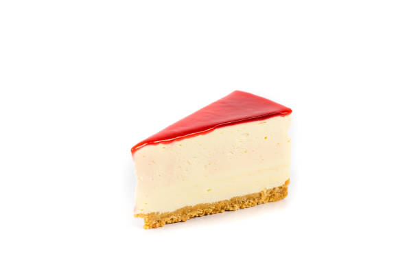 istock Freshly baked delicious cheesecake isolated on a white background 1442678751